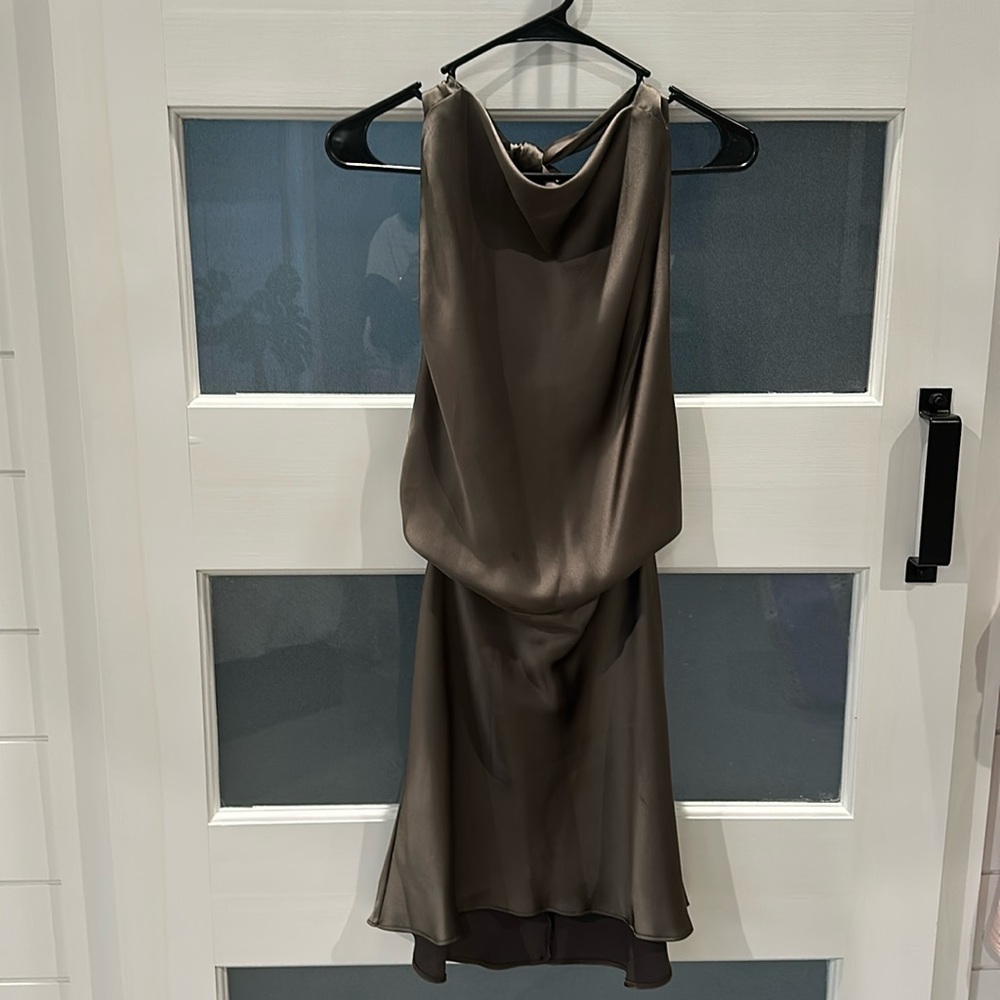 Zara Backless Satin Dress XS